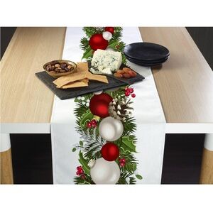 Christmas Garland Table Runner • 14" x 108" • Milliken Signature Plus